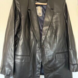 J.Crew Faux Leather Blazer – Black, Size 18 – NWT